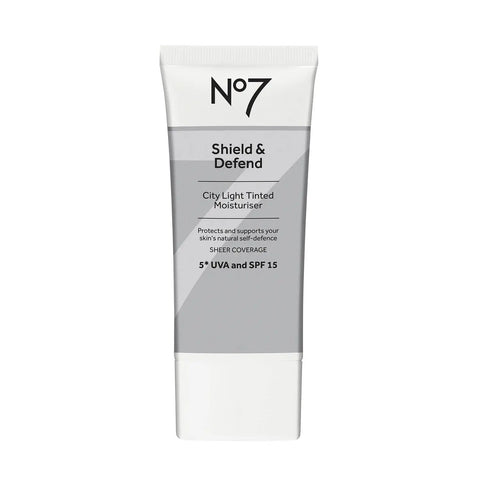 No7 Shield and Defend City Light Tinted Moisturiser | Antioxidant Protection | 50ml