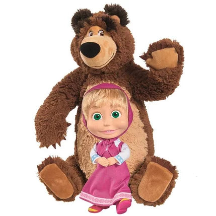 Simba Toys Poupée Masha 23 cm + Peluche Michka 43 cm – Masha et Michka Set