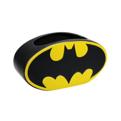 DC Comics Batman Logo Planter | Black & Yellow Ceramic Indoor Pot