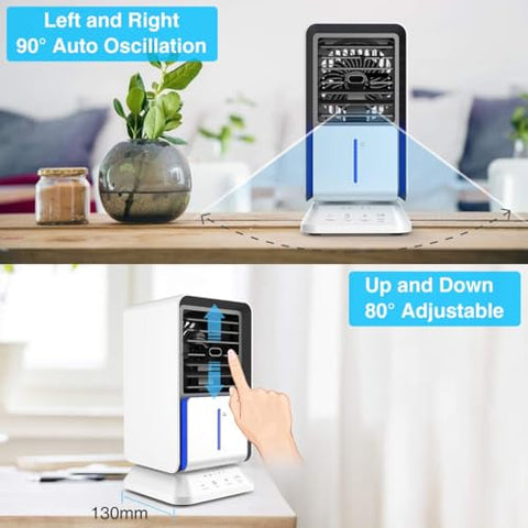 Infray Portable Oscillating Air Cooler – Mini Evaporative Fan for Desk