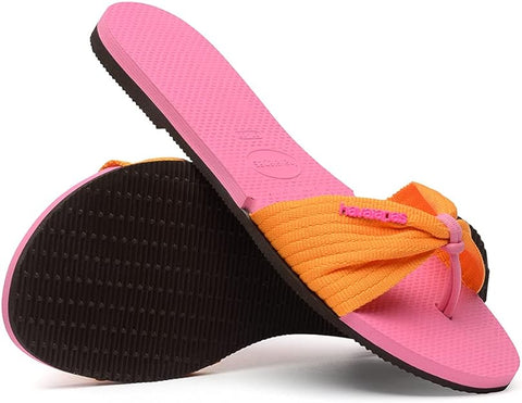 Havaianas Women's You Saint Tropez Basic Flat Sandal, Crystal Rose | Damaged Packaging