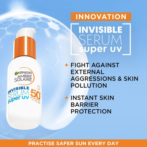Garnier SPF 50+ Super UV Face Serum – Invisible Vegan Daily Sunscreen