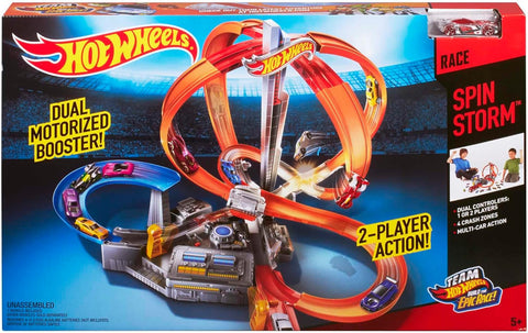 Mattel Hot Wheels Spin Storm Track Set | Loops, Crash Zones & 1 Car Included