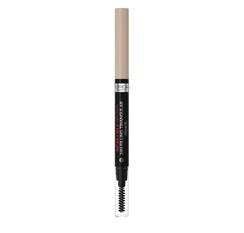 L'Oreal Infallible 24H Brow Pencil – Triangular Tip & Brush for Full Brows