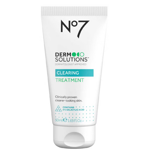 No7 Derm Solutions Clearing Treatment Suitable for Normal to Oily, Blemish-Prone Skin with Salicylic Acid 50ml