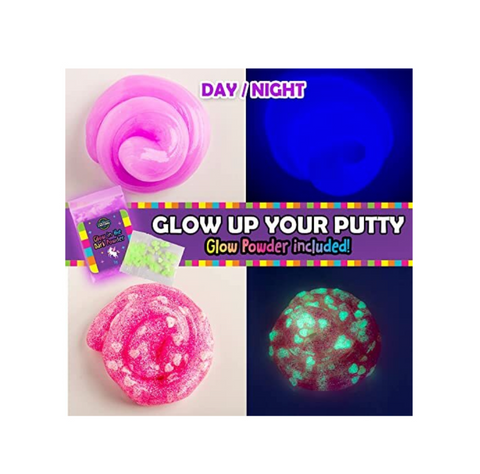 Original Stationery Unicorn Aura Glow-in-the-Dark Putty Kit – Sensory Set for Girls