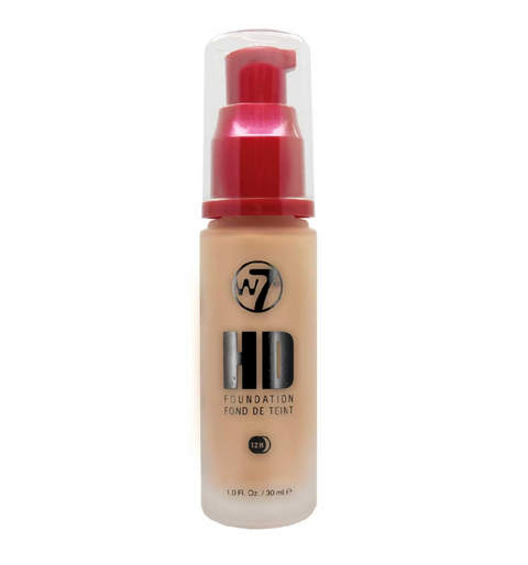 W7 HD Foundation – Sand Beige 30 ml | Medium Coverage, Long-Lasting HD Finish | Vegan, Cruelty-Free Liquid Makeup for Flawless Skin