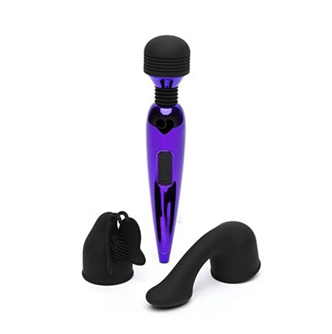 Lovehoney Purple Power Mini Massage Wand Vibrator Kit – Rechargeable Mini Wand