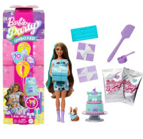 Barbie Party Unboxed Pet Birthday Series – Doll 2 | Blonde Hair & Party Outfit | Variants Available