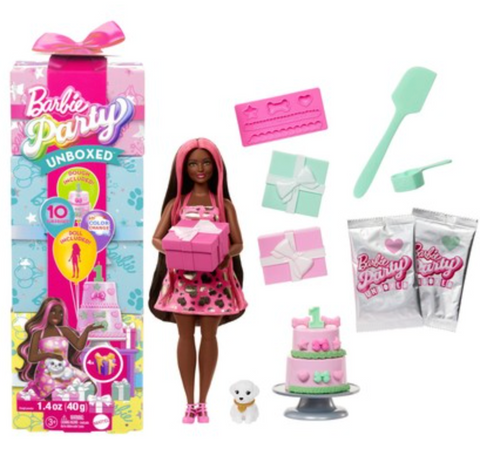 Barbie Party Unboxed Pet Birthday Series – Doll 2 | Blonde Hair & Party Outfit | Variants Available