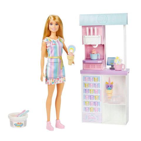 Barbie Ice Cream Shop Playset | Dough-Making Machine & Barbie Doll Toy