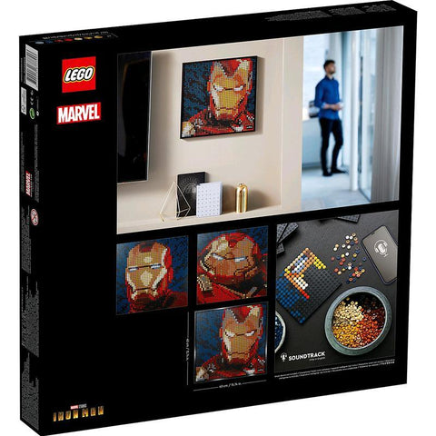 LEGO Art Marvel Studios Iron Man (Set 31199 – 3,167‑Piece Mosaic Portrait with 3 Build Options, Included Soundtrack & Wall Frame – Ages 18+