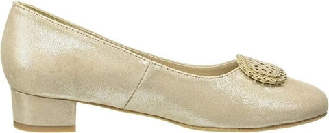 Hirschkogel 3001716 Women’s Closed-Toe Suede Pumps – Champagner Gold