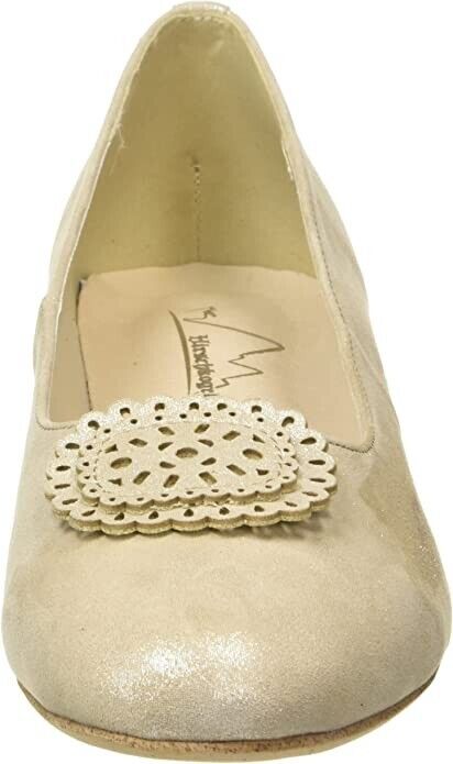 Hirschkogel 3001716 Women’s Closed-Toe Suede Pumps – Champagner Gold