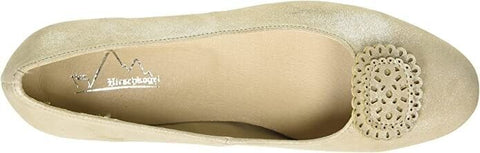 Hirschkogel 3001716 Women’s Closed-Toe Suede Pumps – Champagner Gold
