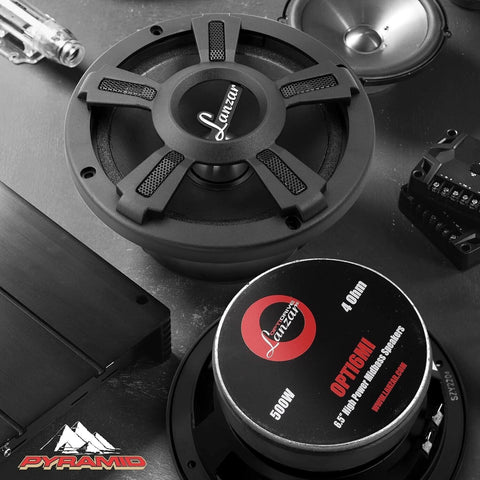 LANZAR Upgraded Opti Pro 6.5” High Power MidBass - Powerful 500 Watt Peak 105Hz
