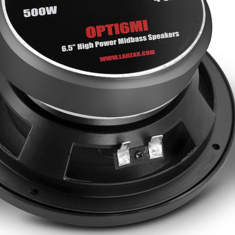 LANZAR Upgraded Opti Pro 6.5” High Power MidBass | 500 Watt Peak | 105Hz - 12 kHz