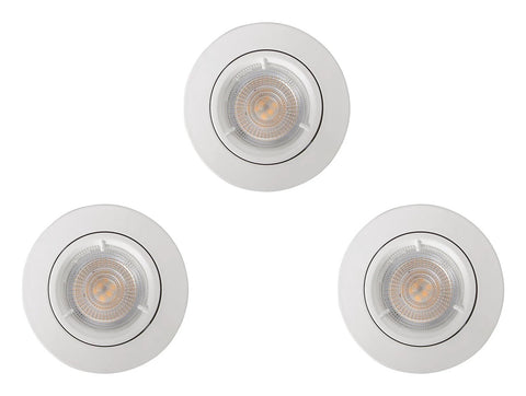 Colours LED Downlight 3 Pack | White Adjustable 4.9W IP20 Warm White Ceiling Lights