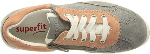 Superfit Merida HS Girls’ Sneaker – Hellgrau Rosa Casual Zip Shoes