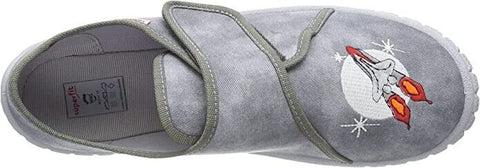 Superfit Bill Grey Kids Slippers – Comfy Indoor Hook & Loop Shoes