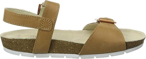 Clarks River Sand K Tan Leather Sandals – Buckle Closure, Medium Fit
