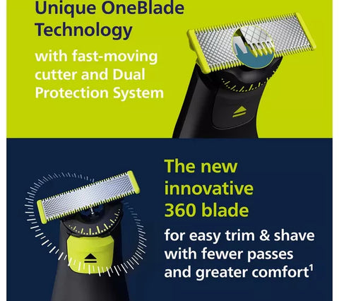 PHILIPS OneBlade Pro 360 QP6542/15 Wet & Dry Foil Shaver - Black