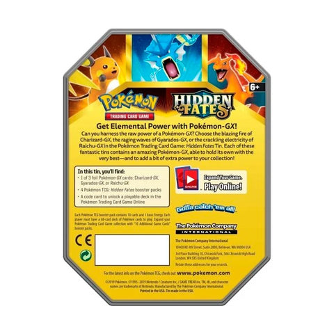 Pokemon Sun & Moon Hidden Fates Tin