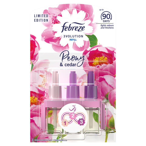Febreze Volution Air Freshener Plug in Refill Peony & Cedar 20ml | Clearance