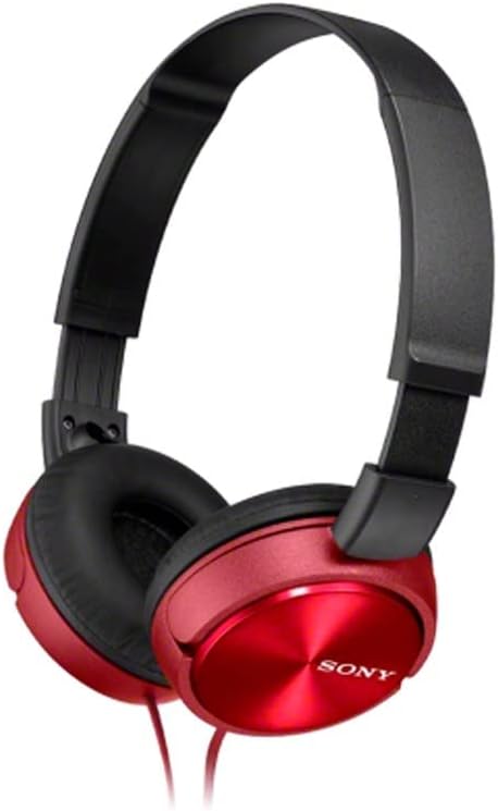 Sony MDR-ZX310AP Foldable Headphones, Mic and Control - Metallic Red | Damaged Packaging