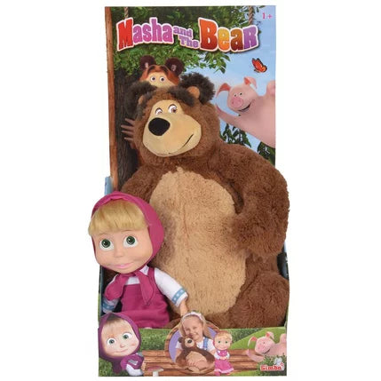 Simba Toys Poupée Masha 23 cm + Peluche Michka 43 cm – Masha et Michka Set