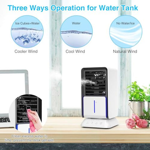 Infray Portable Oscillating Air Cooler – Mini Evaporative Fan for Desk