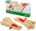 BRIO 33344 Mechanical Switches – 2‑Pack Wooden Train Track Points