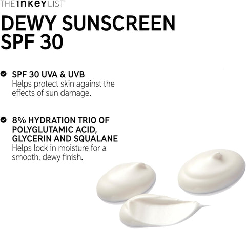 The INKEY List Polyglutamic Acid Dewy Sunscreen SPF30 - 50ml
