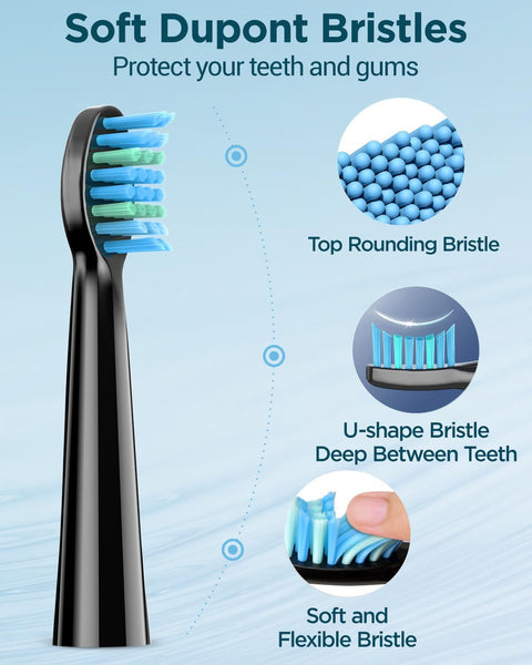 Sonic Electric Toothbrush for Adults and Kids - Rechargeable Sonic Toothbrush with 8 Brush Heads