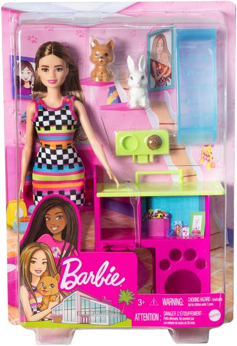 Mattel Barbie Doll with Pets Playset (HGM62)