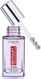 L'Oréal Paris 2.5% Hyaluronic Acid and Caffeine Eye Serum, Revitalift Filler Eye Serum