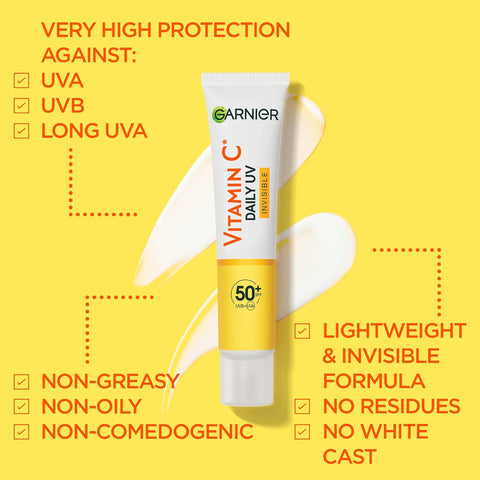 Garnier Vitamin C Daily Uv Invisible Brightening Spf50+ - 40ml