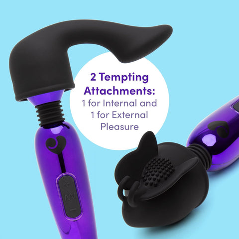 Lovehoney Purple Power Mini Massage Wand Vibrator Kit – Rechargeable Mini Wand