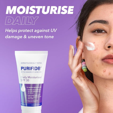 Purifide Face Wash, Acnecide Purifide Daily Moisturiser Spf30 - 50ml