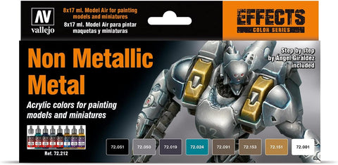 Non Metallic Metal Paint Pack, AV Vallejo - Non Metallic Metal, 17 ml (Pack of 8)