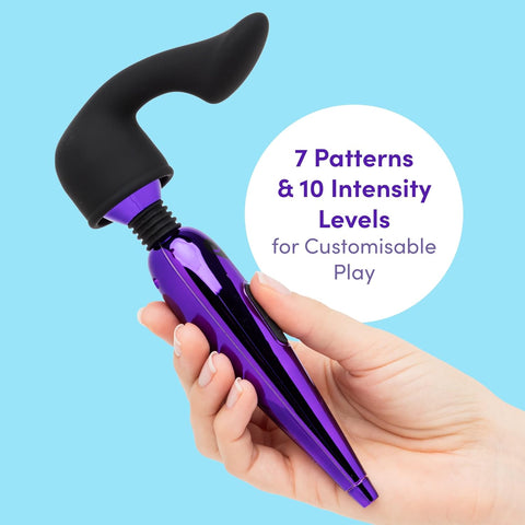 Lovehoney Purple Power Mini Massage Wand Vibrator Kit – Rechargeable Mini Wand