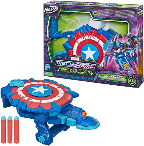 NERF Marvel Mech Strike Monster Hunters Blaster – Captain America Edition