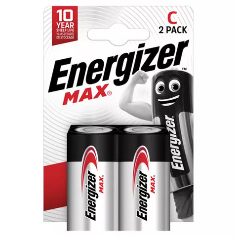 Energizer Max C Batteries Alkaline 2 Pack | Damaged Packaging