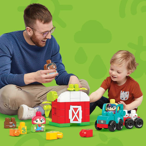 Fisher Price MEGA BLOKS Green Town Grow & Protect Farm with 51 Pieces 3 Figures