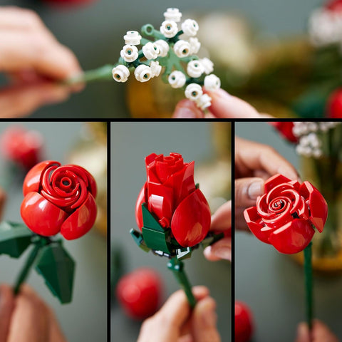 LEGO 10328 Icons Bouquet of Roses, Artificial Flowers Set for Adults| Damaged Packaging