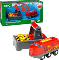 BRIO World Remote Control Train Engine 33213 – Battery-Powered Wooden Toy with Controller, Lights & Sound – Compatible with BRIO Railway for Ages 3+