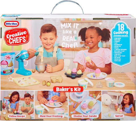 Little Tikes Creative Chefs Baker’s Kit | Pretend Play Baking Set with Make-It Mix Sand – Age 3+