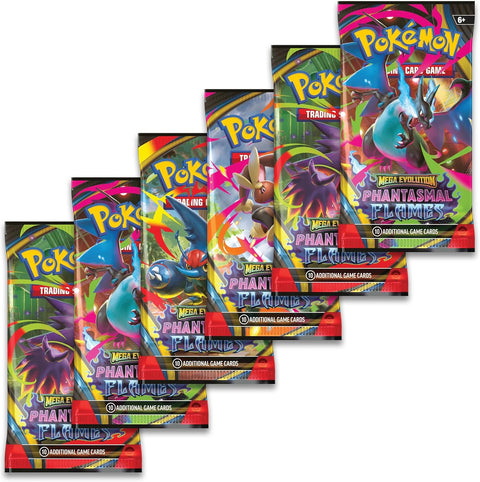 Pokemon TCG: Mega Evolution – Phantasmal Flames Booster Bundle (6 Booster Packs)