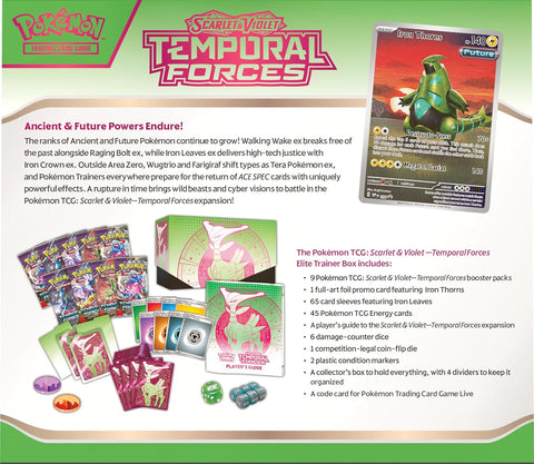 Pokémon TCG: Scarlet & Violet—Temporal Forces Elite Trainer Box – Iron Leaves