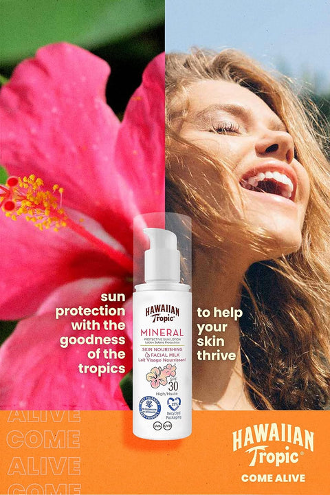 HAWAIIAN TROPIC Mineral Facial Milk SPF30 50ml Sunscreen for Face
